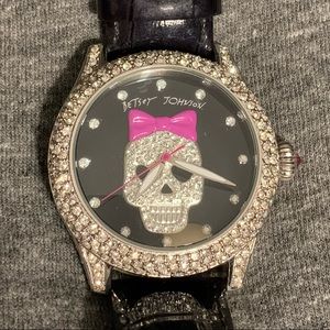 BETSEY JOHNSON Crystal Skull Watch